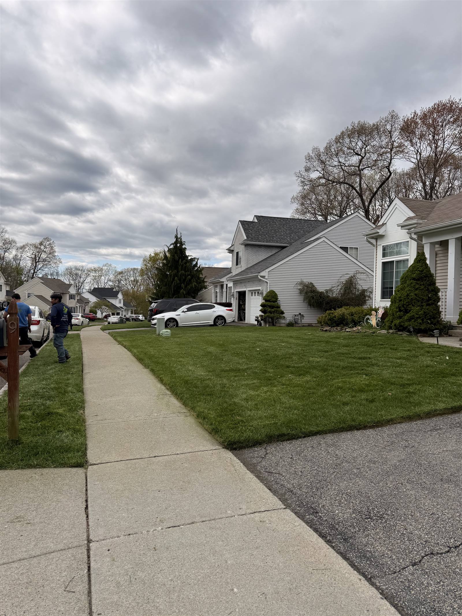 Front walkway and lawn